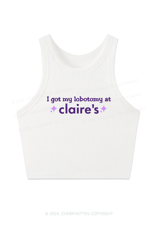 I Got My Lobotomy At Claire's Y2K Crop Tank Top Cherrykitten