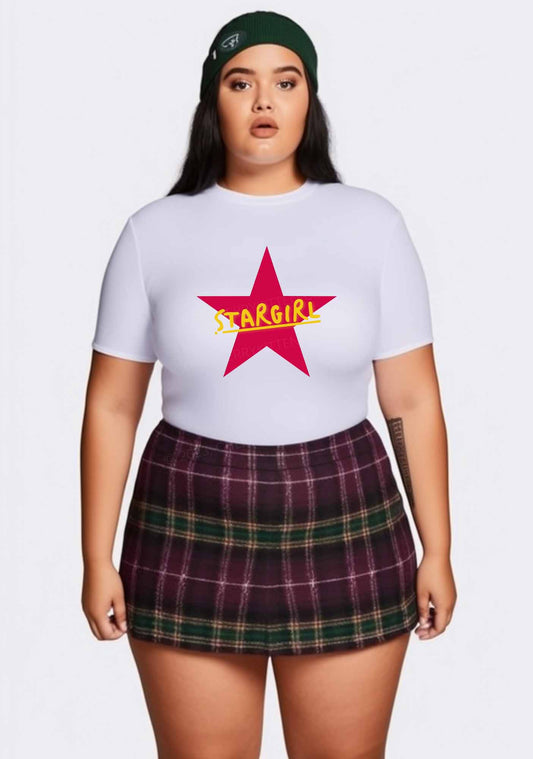 Curvy Stargirl Y2K Baby Tee Cherrykitten