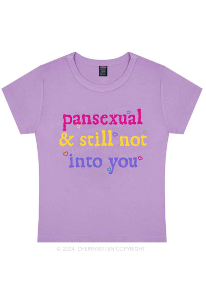 Pansexual Not Into You Y2K Baby Tee Cherrykitten