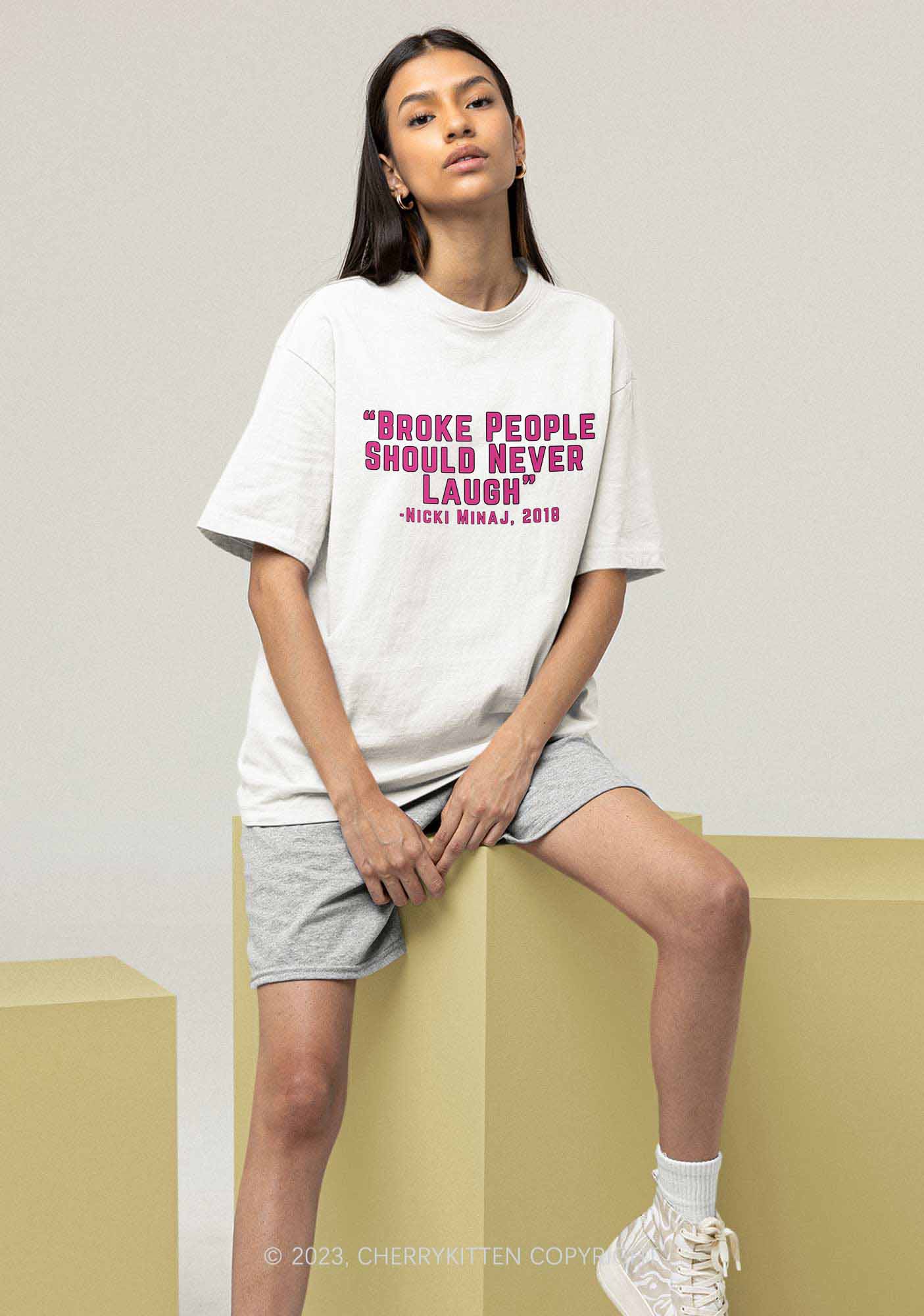 Broke People Never Laugh Y2K Chunky Shirt Cherrykitten