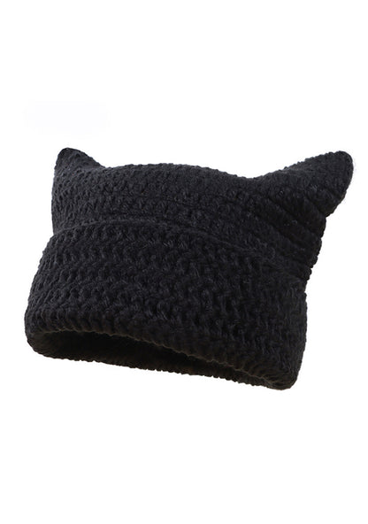 Cute Crochet Cat Ear Beanie Y2K Hat Cherrykitten