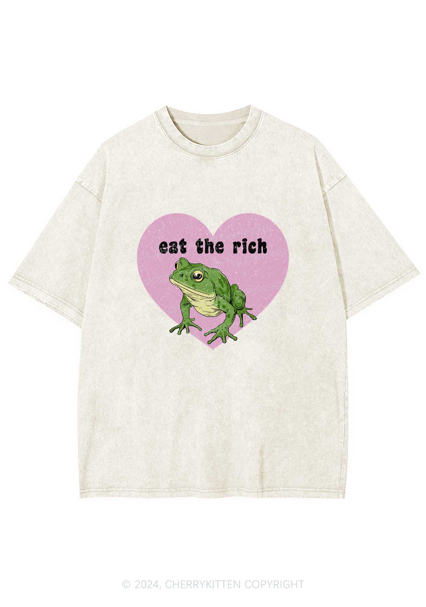 Eat The Rich Frog Y2K Washed Tee Cherrykitten