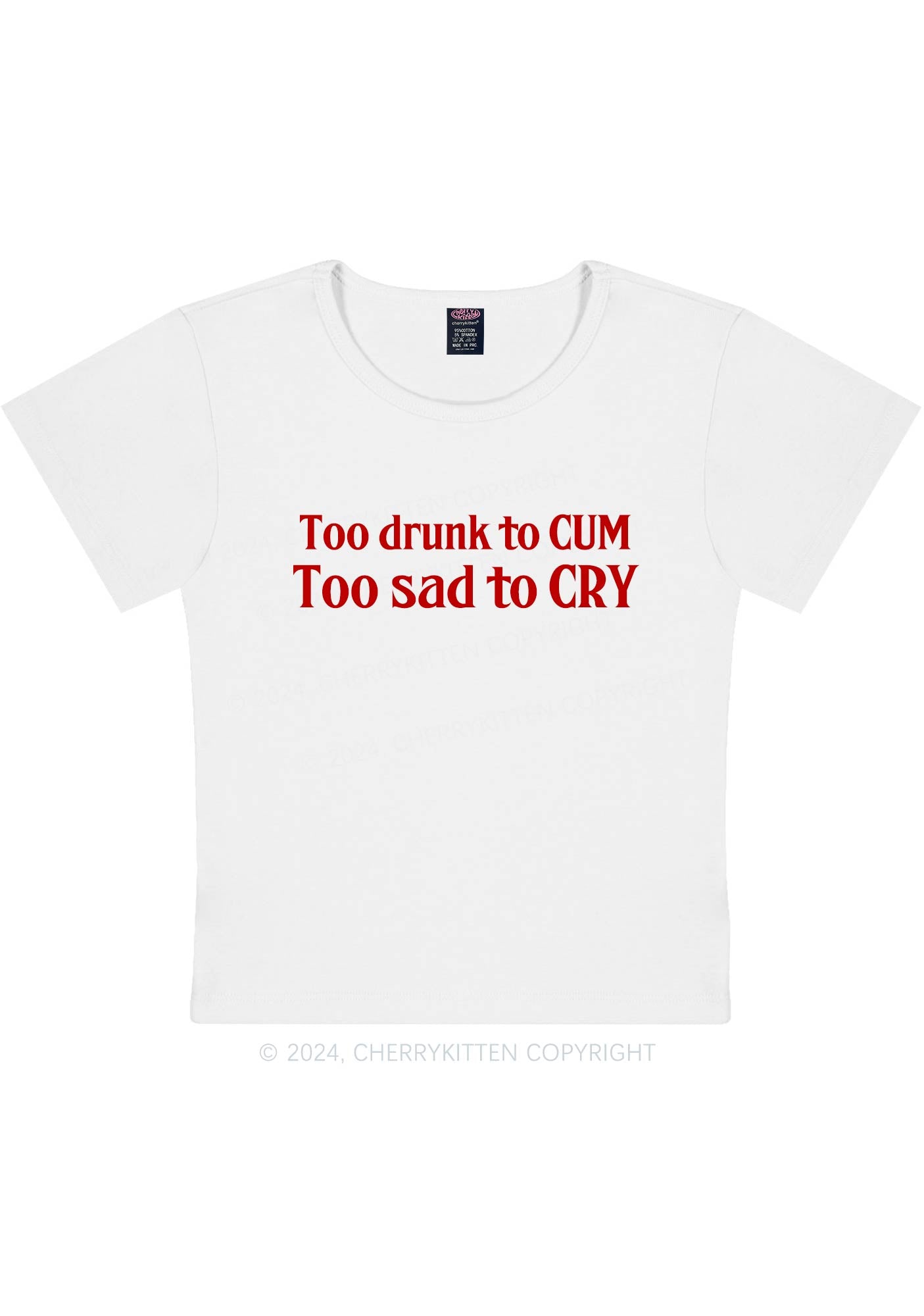 Too Drunk Too Sad Y2K Baby Tee Cherrykitten