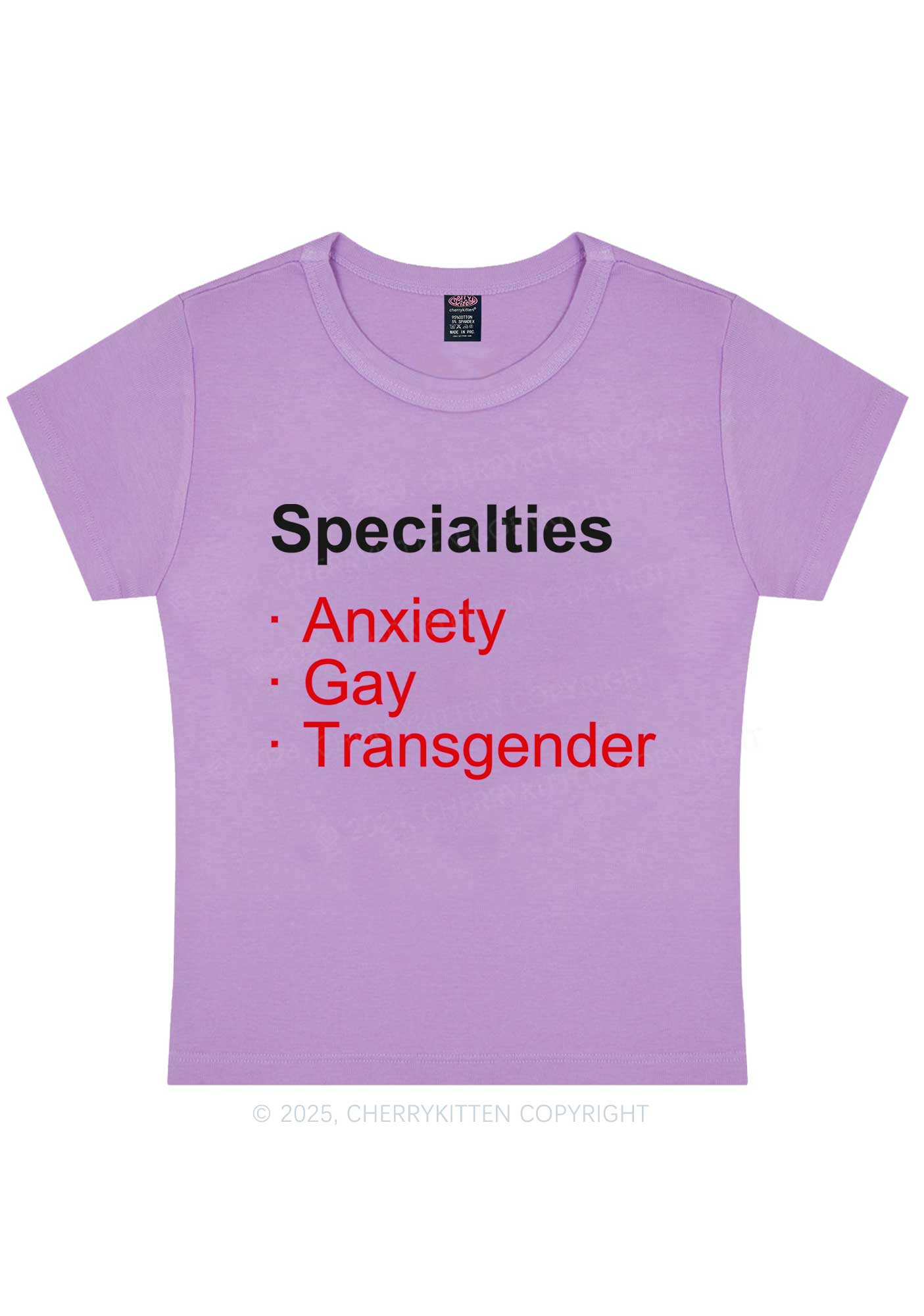 Anxiety Gay Transgender Y2K Baby Tee Cherrykitten