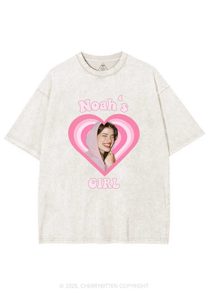 Custom Noahs Girl Photo Y2K Valentine's Day Washed Tee Cherrykitten