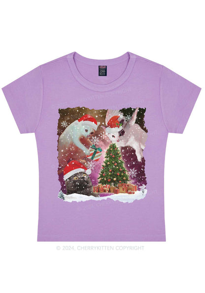 Christmas Cats Gift Y2K Baby Tee Cherrykitten