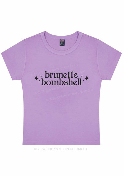 Curvy Brunette Bombshell Y2K Baby Tee Cherrykitten