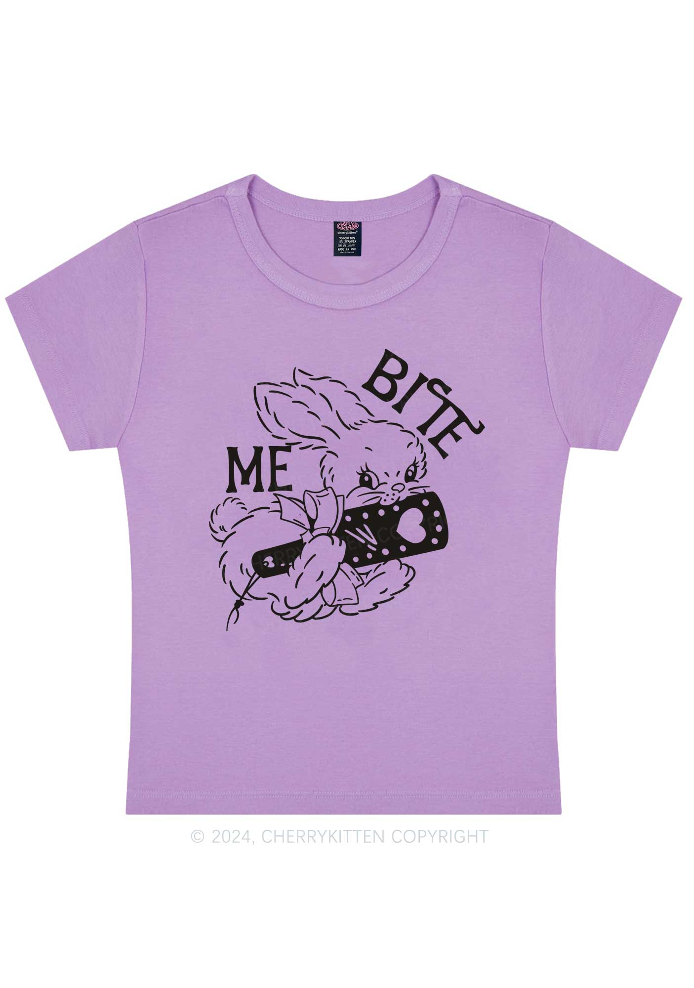 Bite Me Bunny Y2K Baby Tee Cherrykitten