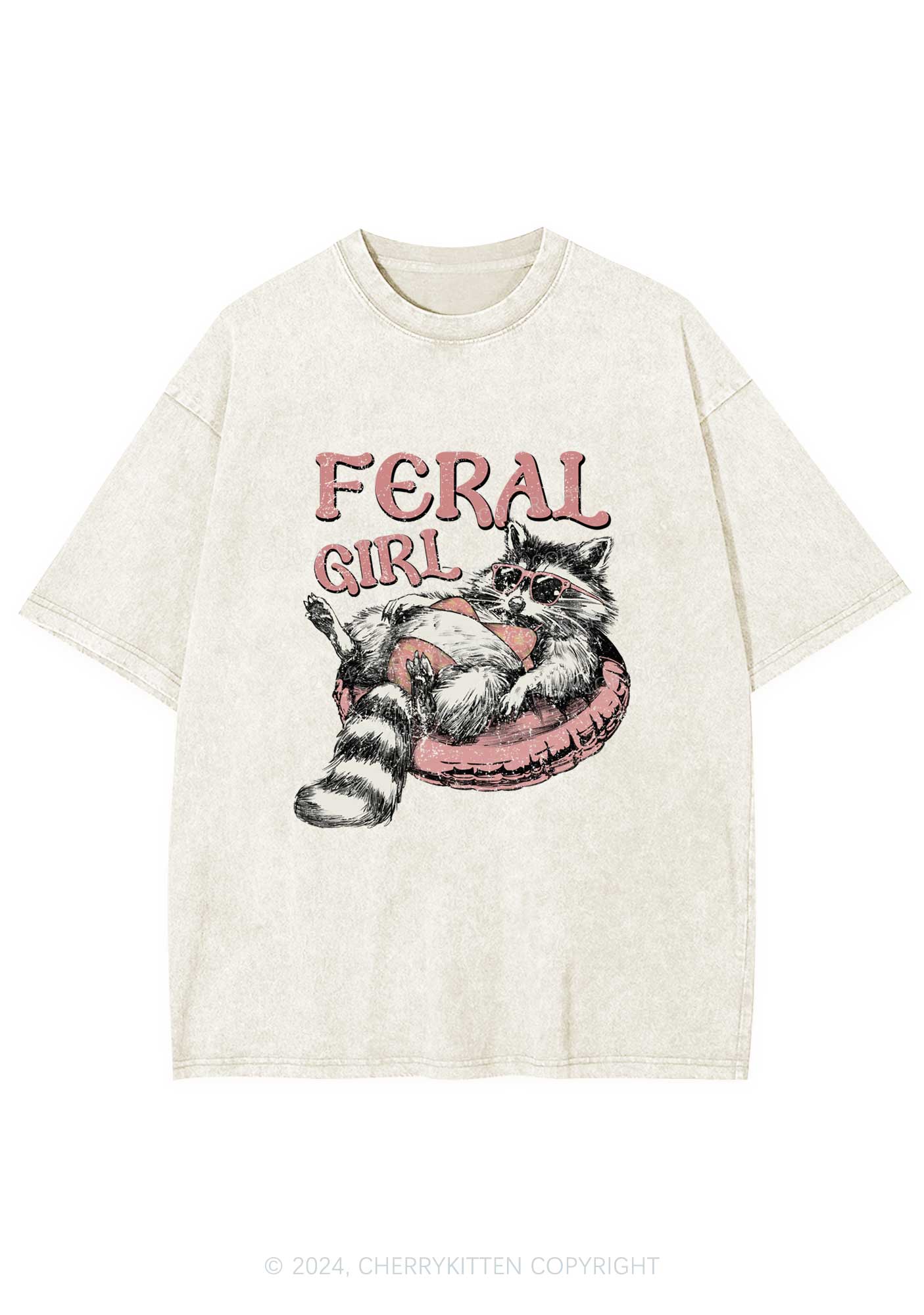 Feral Girl Y2K Washed Tee Cherrykitten