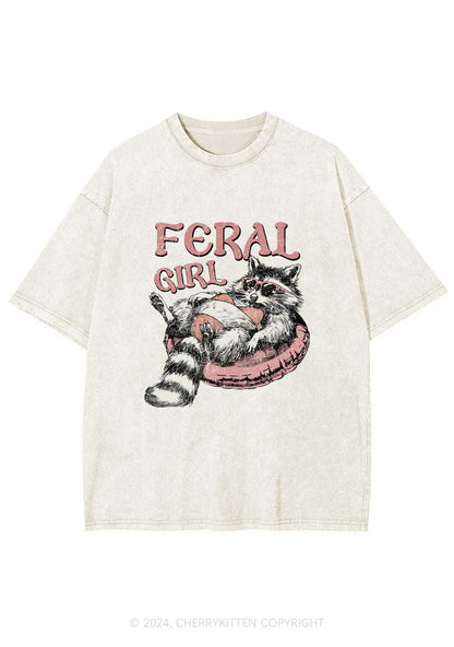 Feral Girl Y2K Washed Tee Cherrykitten