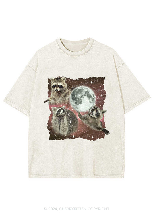 Raccoon Moon Y2K Washed Tee Cherrykitten