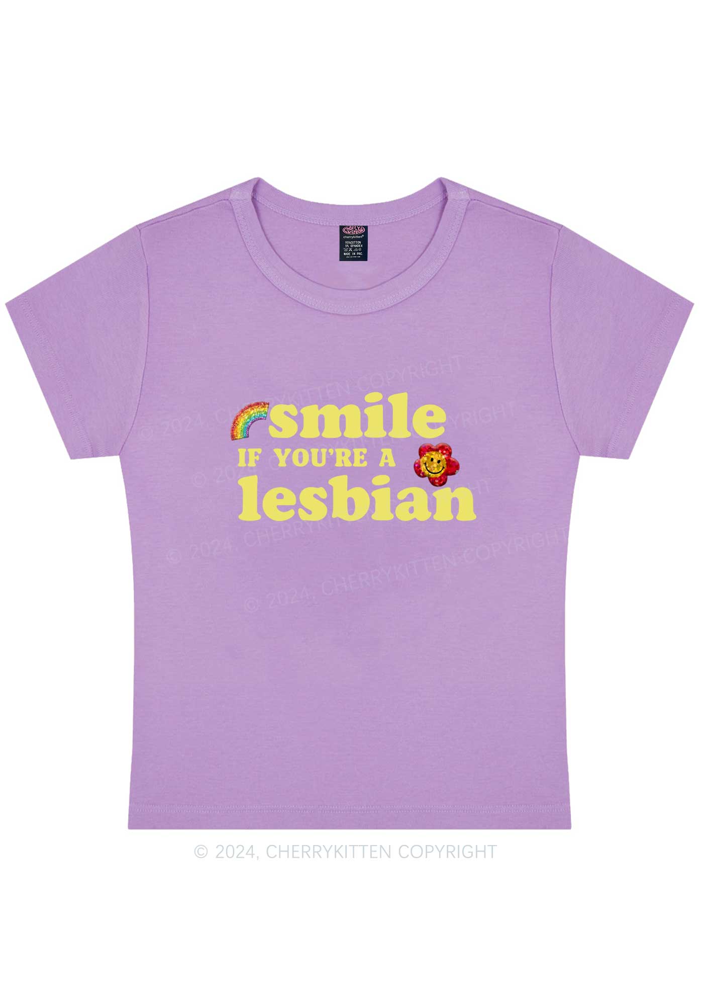 Lesbian Smile Y2K Baby Tee Cherrykitten