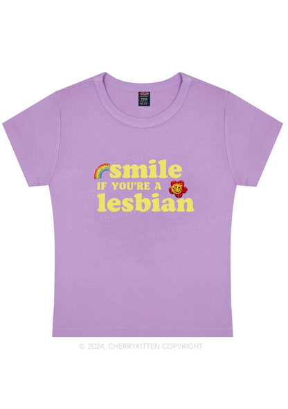 Lesbian Smile Y2K Baby Tee Cherrykitten