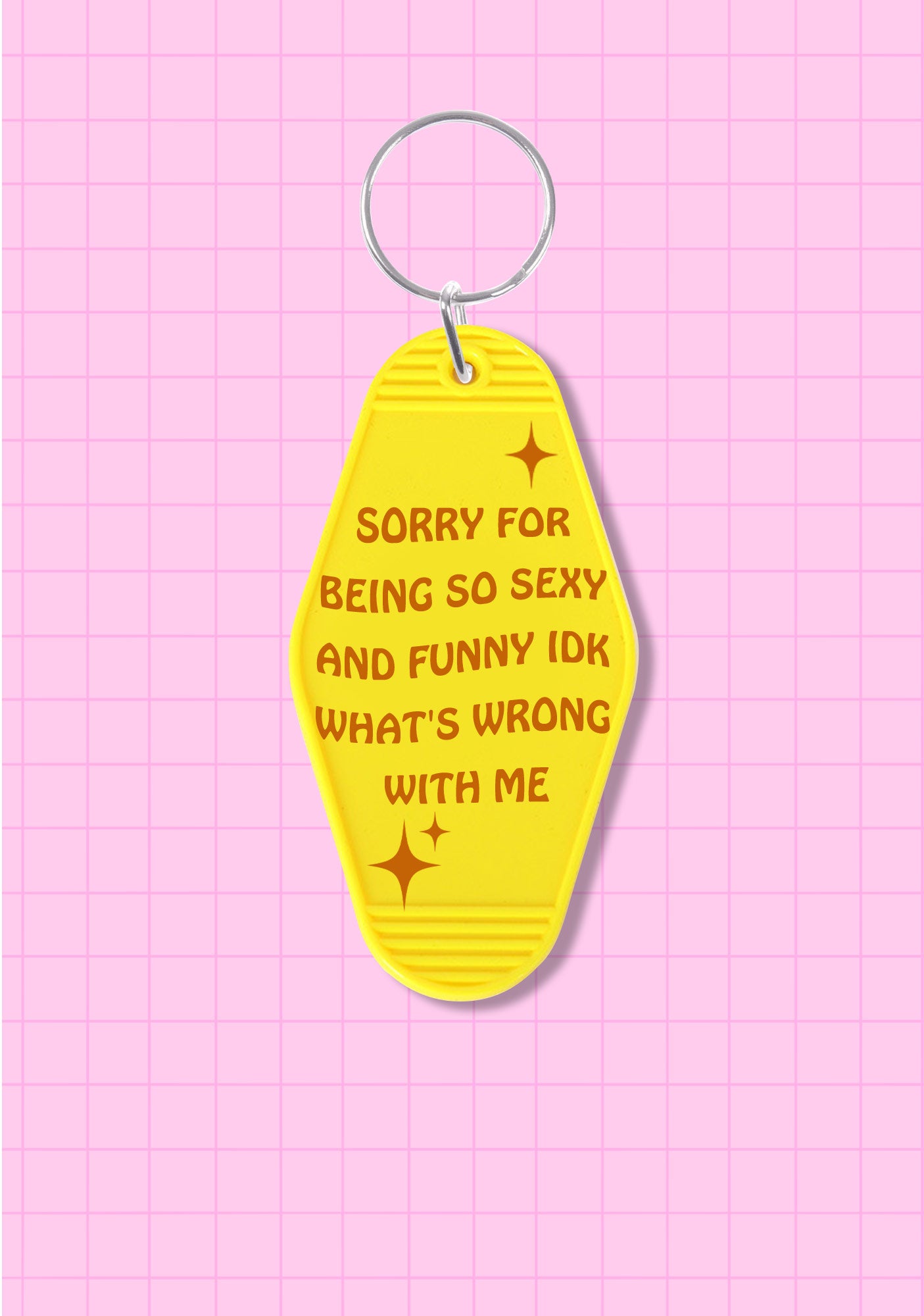 Sorry For Being So Funny 1Pc Y2K Rhombus Keychain Cherrykitten