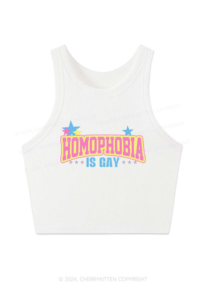 Homophobia Is Gay Y2K Crop Tank Top Cherrykitten