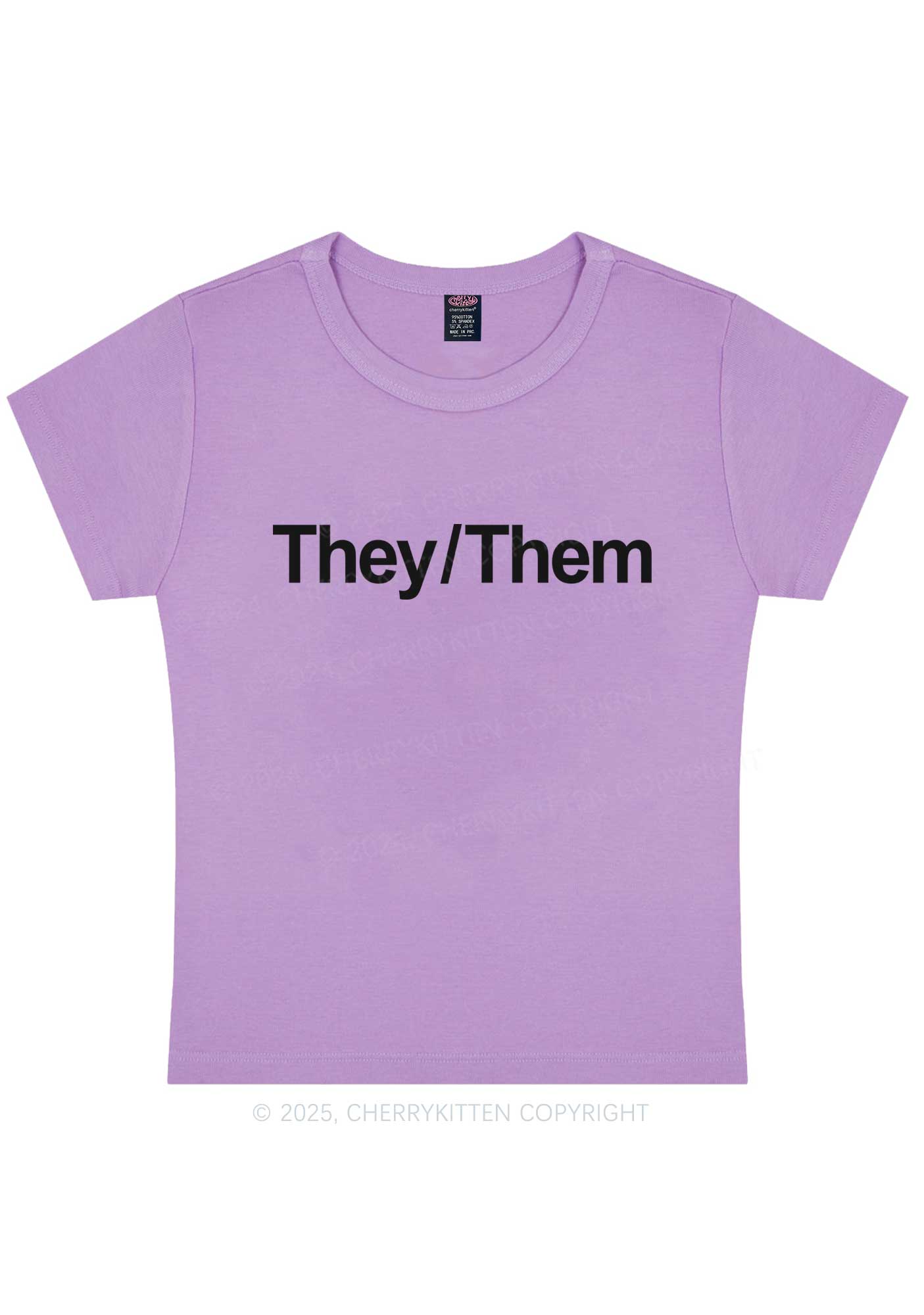 They Or Them Y2K Baby Tee Cherrykitten