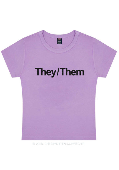 They Or Them Y2K Baby Tee Cherrykitten