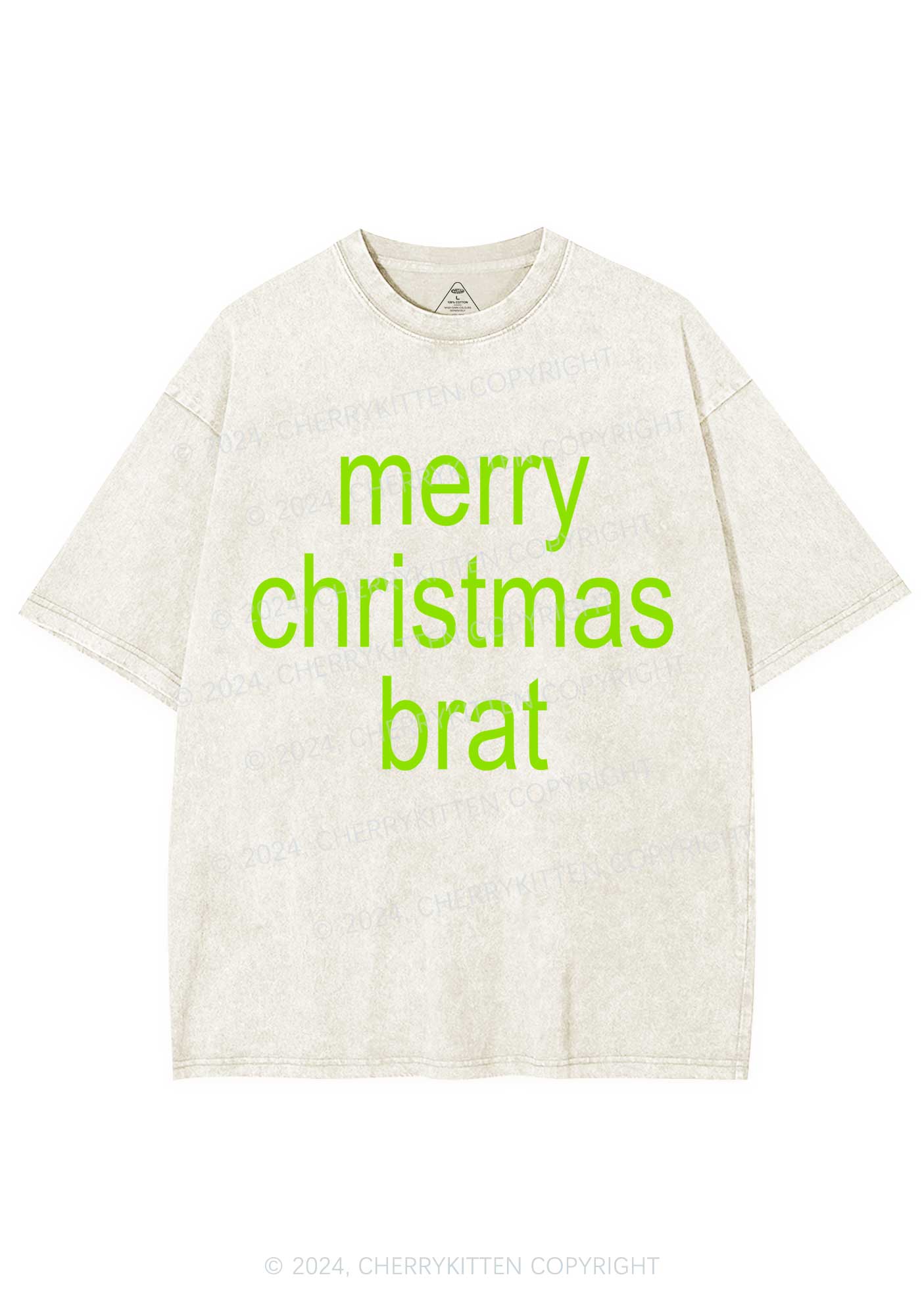 Merry Christmas Brat Y2K Washed Tee Cherrykitten