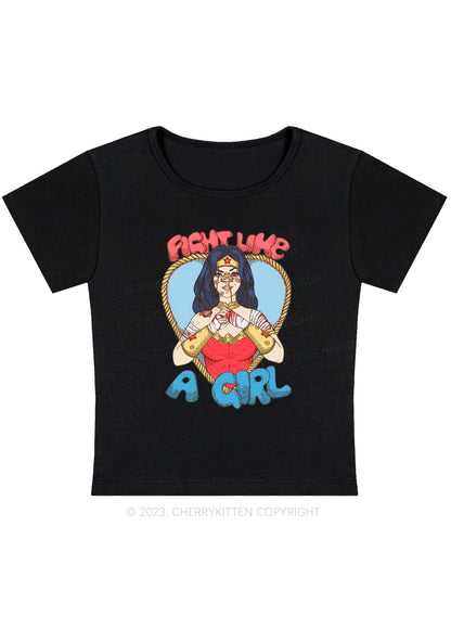 Female Fighter Halloween Y2K Baby Tee Cherrykitten