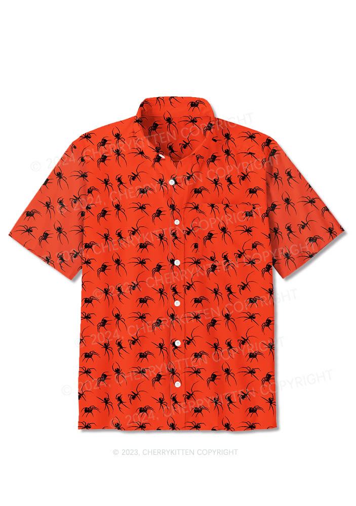 Red Spider Y2K Print Shirts Cherrykitten