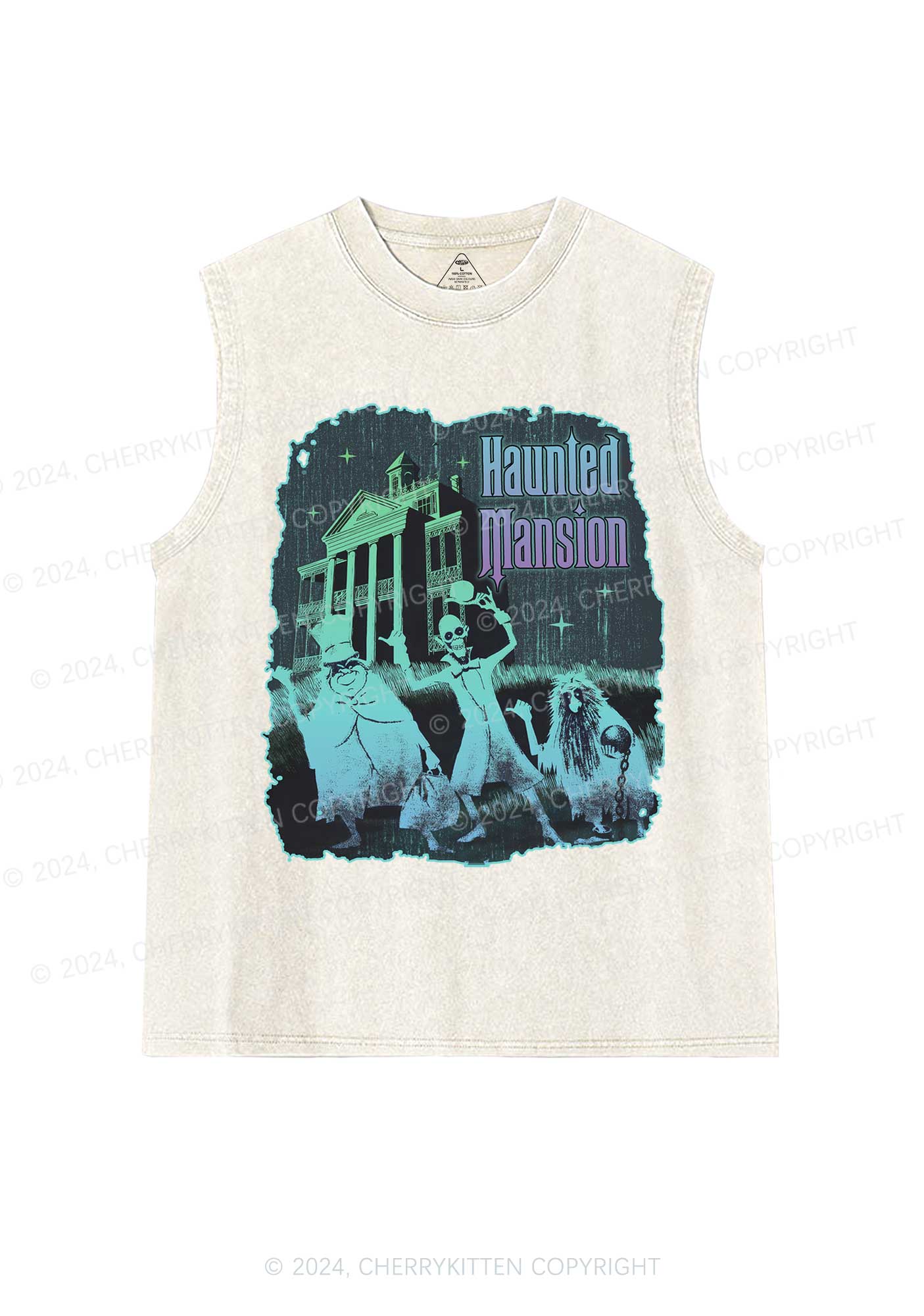 Halloween Haunted Mansion Y2K Washed Tank Cherrykitten