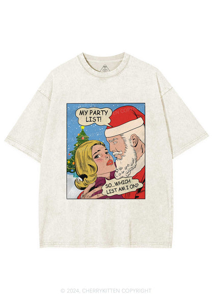 Christmas My Party List Y2K Washed Tee Cherrykitten