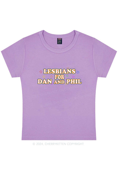 Lesbians For Dan Y2K Baby Tee Cherrykitten