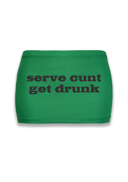 Serve Cxxt Get Drunk Y2K Mini Hip Skirt Cherrykitten