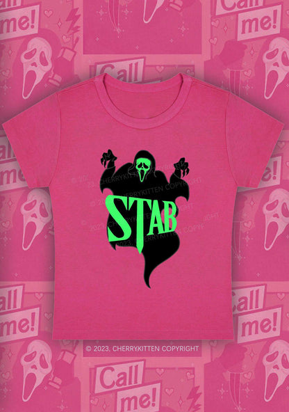 Stab Ghost Halloween Y2K Baby Tee Cherrykitten