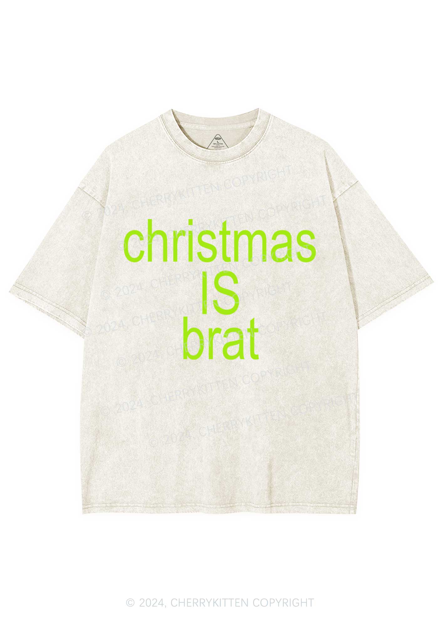 Christmas Is Brat Y2K Washed Tee Cherrykitten