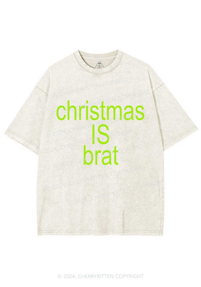 Christmas Is Brat Y2K Washed Tee Cherrykitten