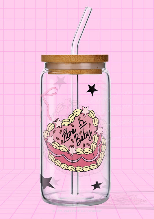 Libra Baby Y2K Printed Glass Cup Cherrykitten