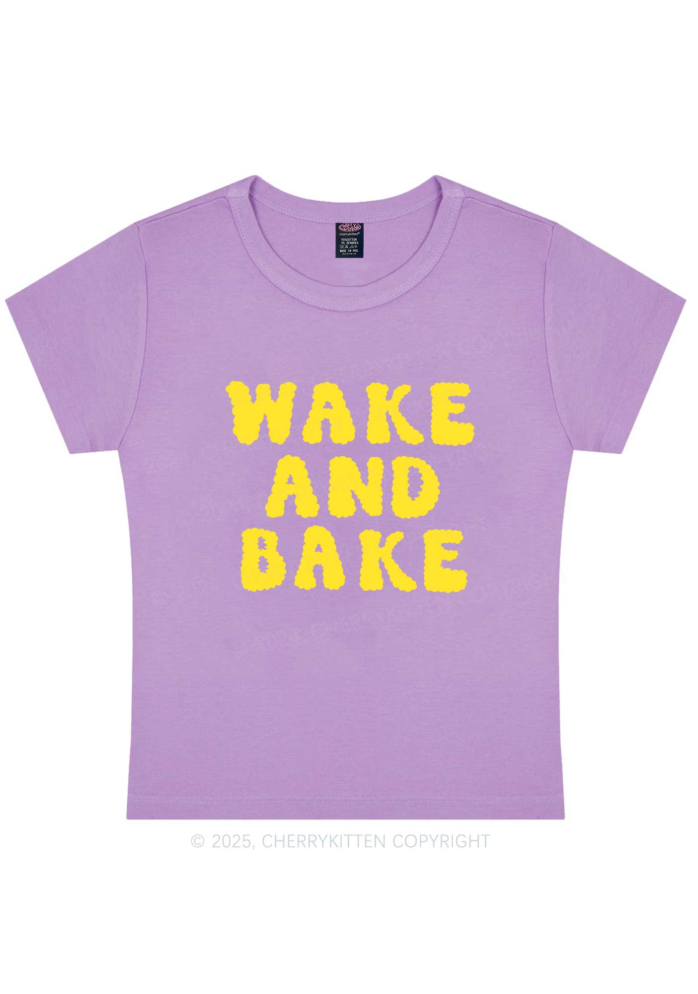 Wake And Bake Y2K Baby Tee Cherrykitten