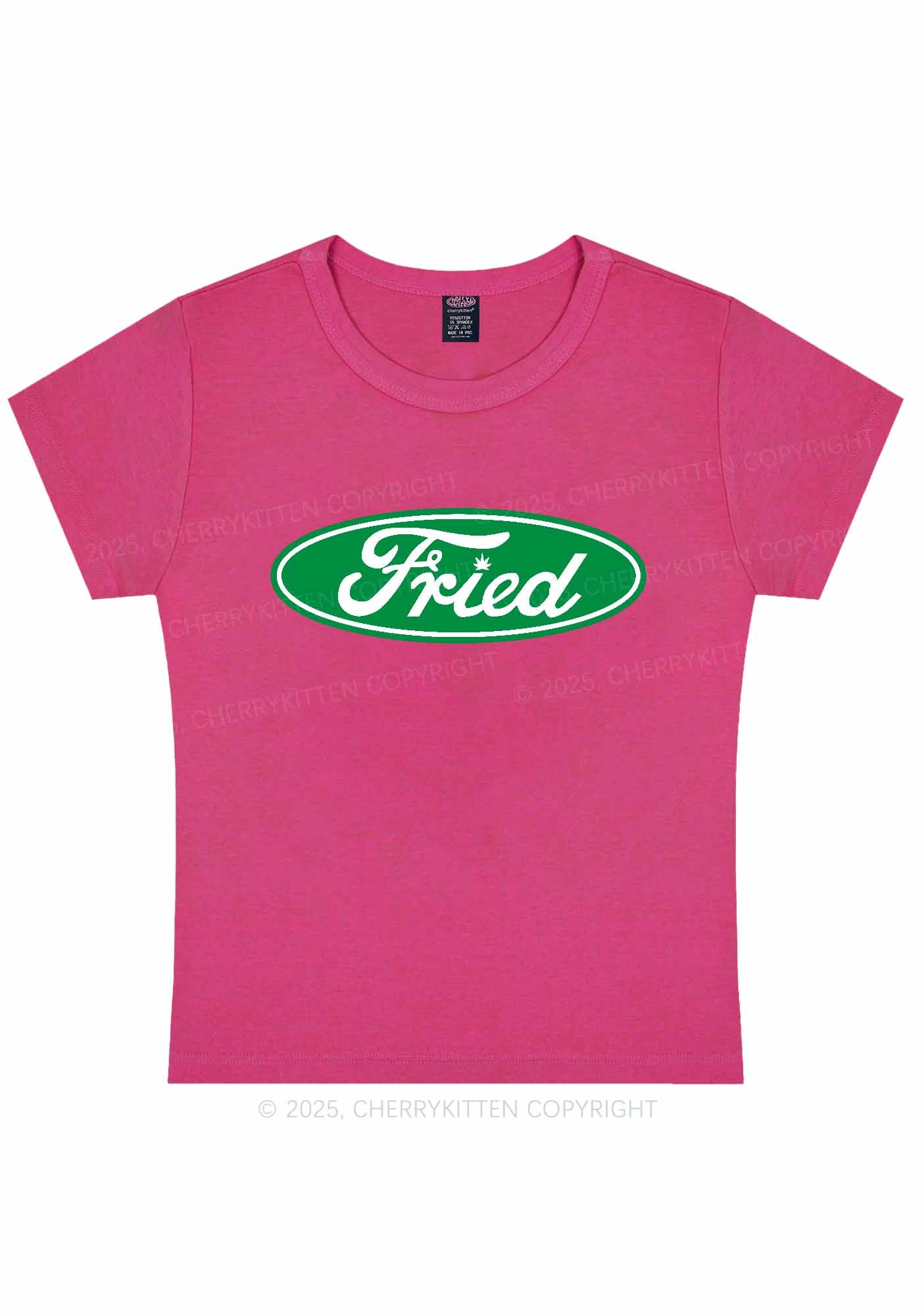 Green Fried Y2K Baby Tee Cherrykitten