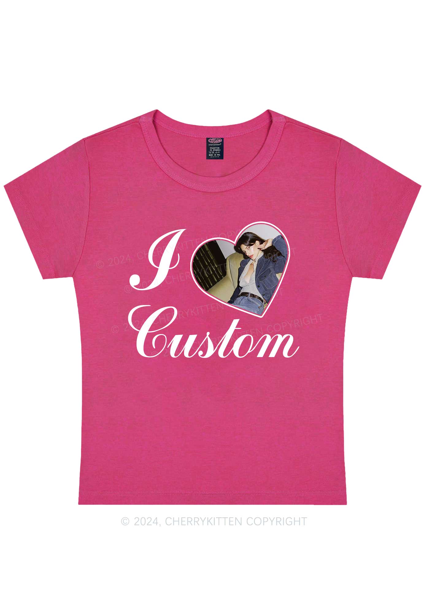 I Love Custom Name Y2K Valentine's Day Baby Tee Cherrykitten