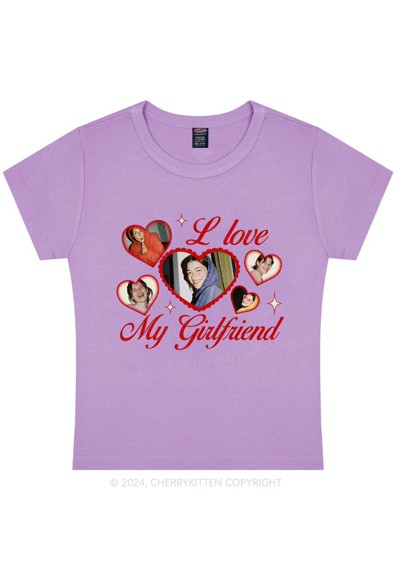 Custom Boyfriend Photos Y2K Valentine's Day Baby Tee Cherrykitten