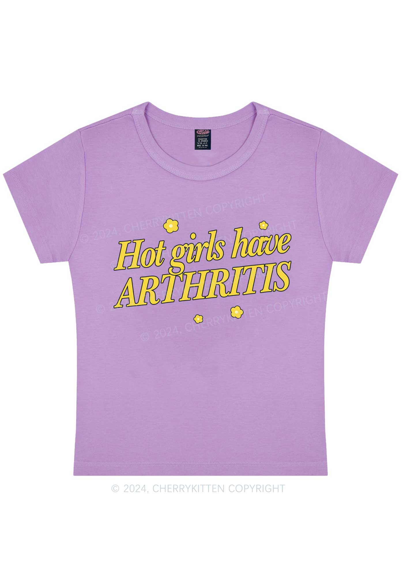 Hot Girls Have Arthritis Y2K Baby Tee Cherrykitten