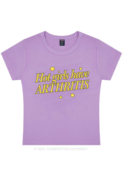 Hot Girls Have Arthritis Y2K Baby Tee Cherrykitten