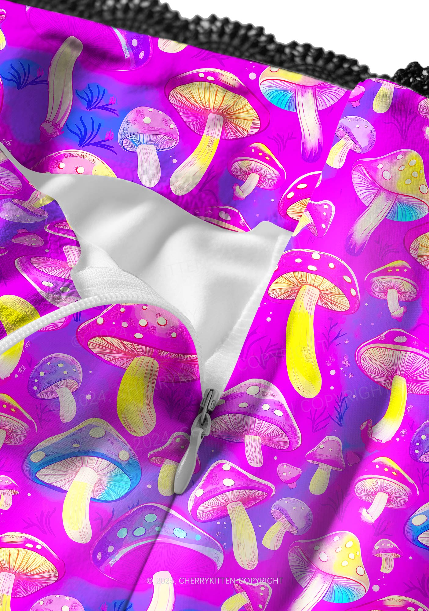 Trippy Mushrooms Y2K Print Midi Skirt Cherrykitten