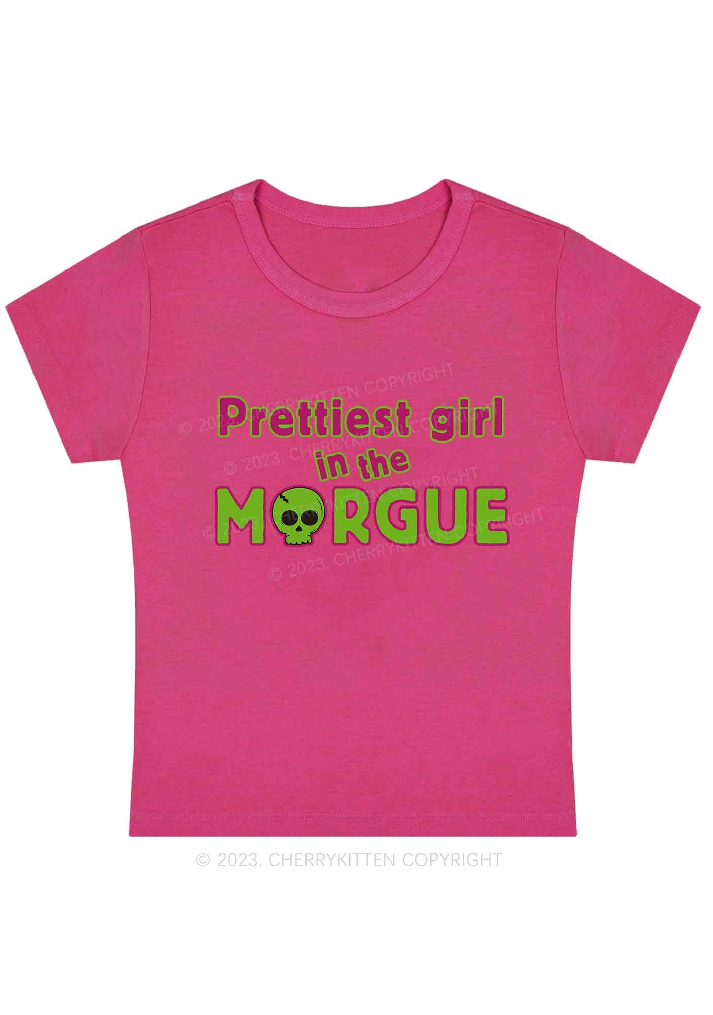 Prettiest Girl In The Morgue Y2K Baby Tee Cherrykitten