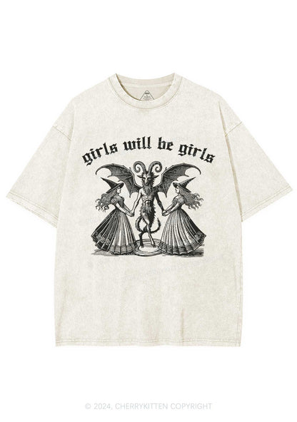 Halloween Girls Witch Y2K Washed Tee Cherrykitten