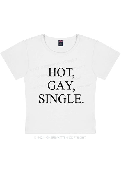 Hot Gay Single Y2K Baby Tee Cherrykitten