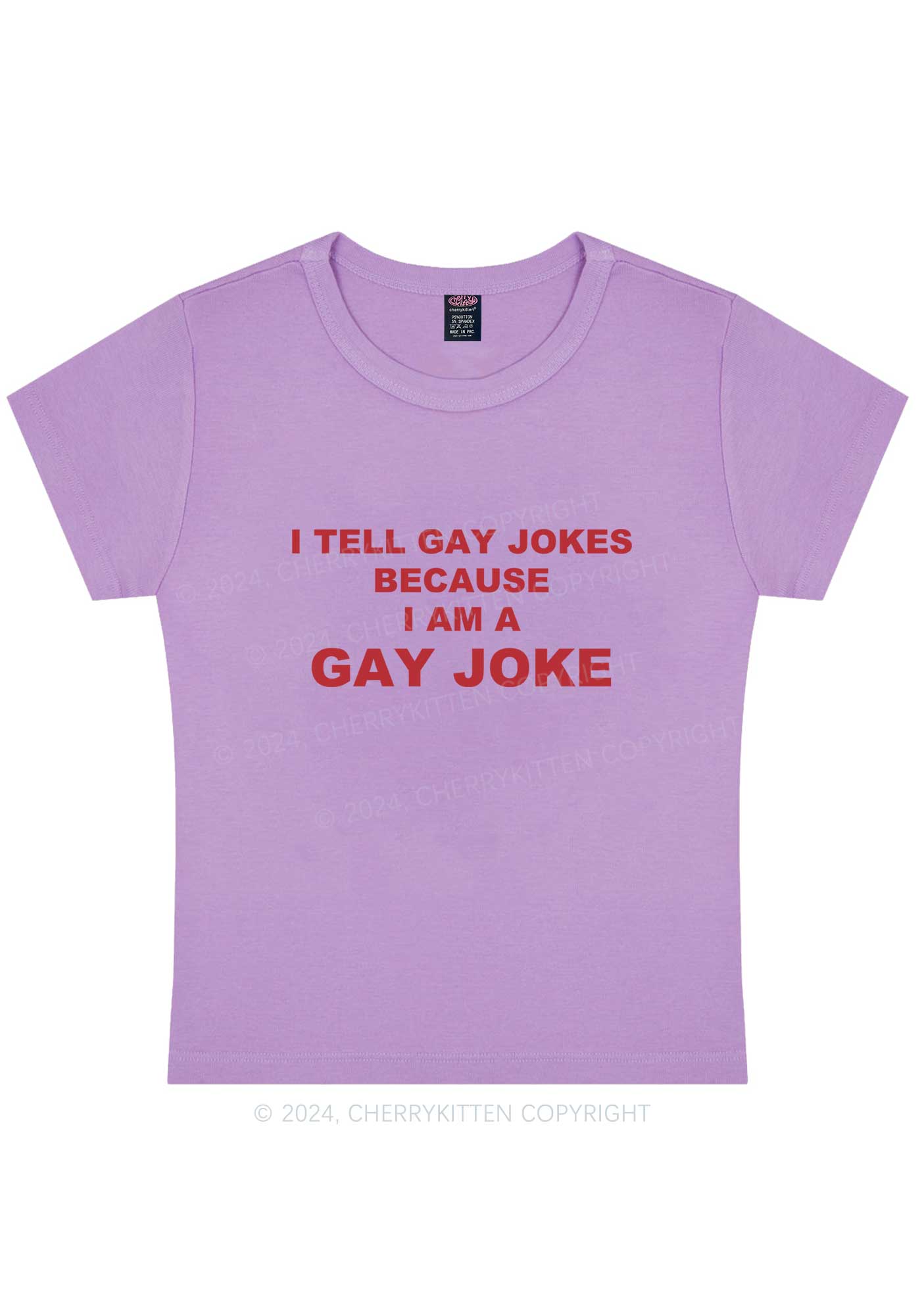 Curvy Gay Joke Y2K Baby Tee Cherrykitten