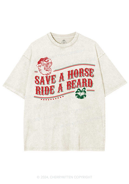 Christmas Ride Beard Y2K Washed Tee Cherrykitten