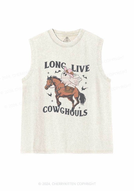 Halloween Long Live Cowghouls Y2K Washed Tank Cherrykitten