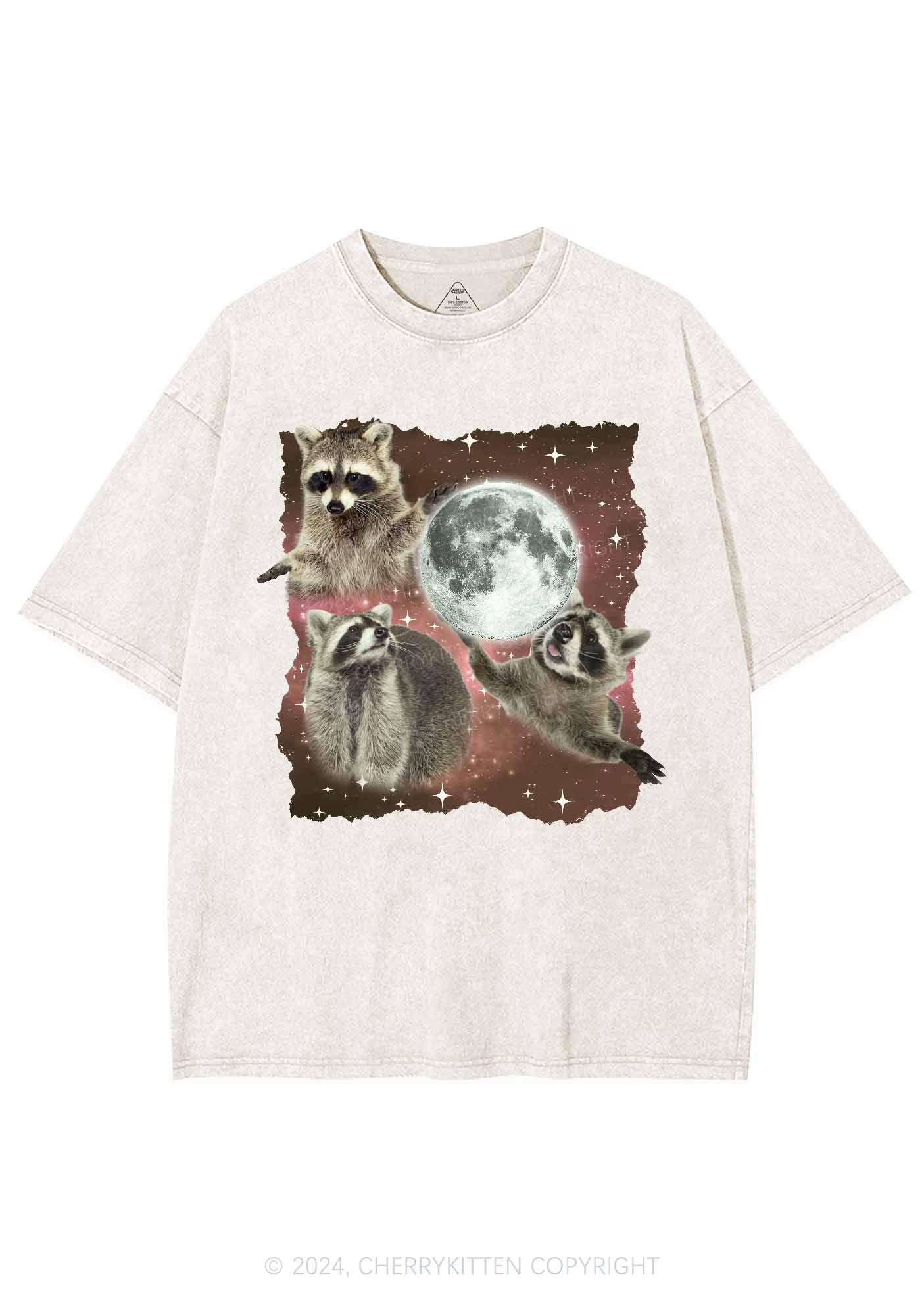 Raccoon Moon Y2K Washed Tee Cherrykitten