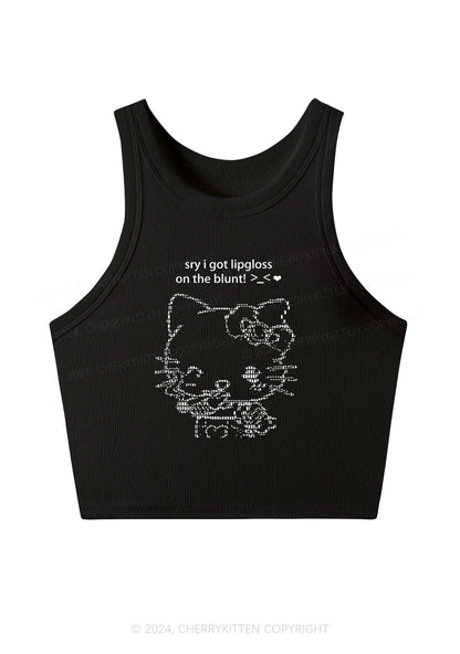 Sorry About Lipgloss Y2K Crop Tank Top Cherrykitten