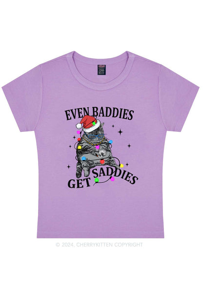 Christmas Baddie Cat Y2K Baby Tee Cherrykitten