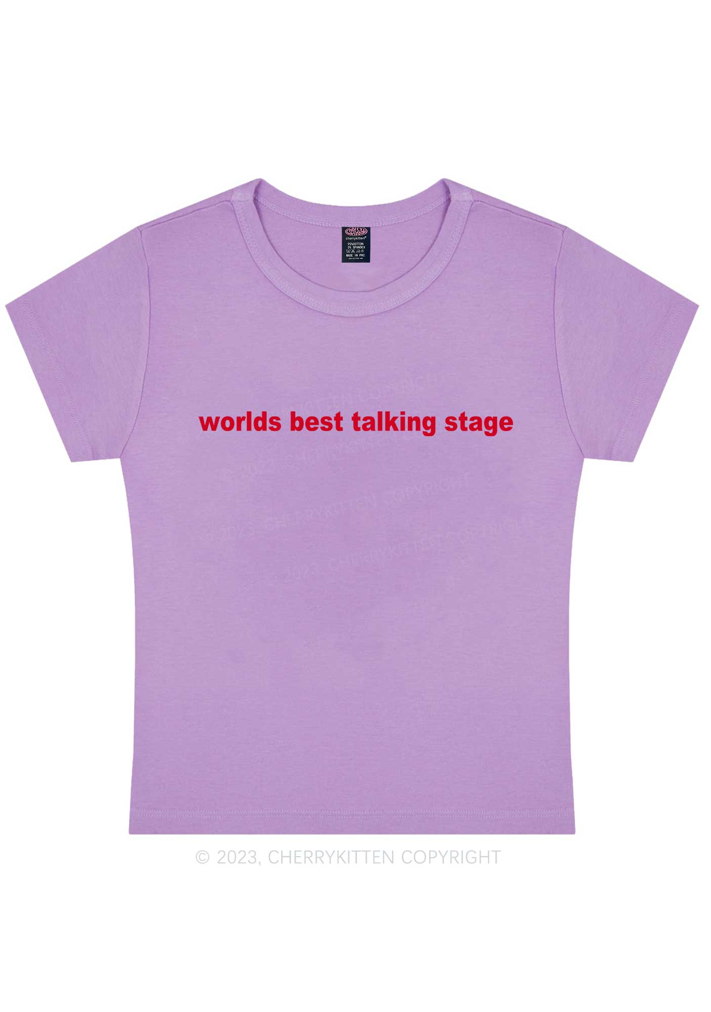 Curvy Worlds Best Talking Stage Y2K Baby Tee Cherrykitten