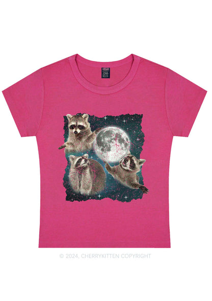 Raccoon Moon Y2K Baby Tee Cherrykitten